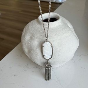 White iridescent Kendra Scott Rayne Necklace